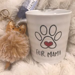 Cat Fur Mama Mug and Fluffy Cat Chain